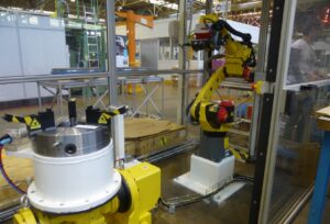 Robot marquing automation in a factory
